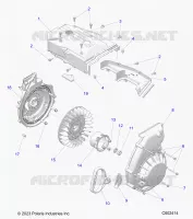 ENGINE, BLOWER HOUSING AND RÃŒCKZUG STARTER