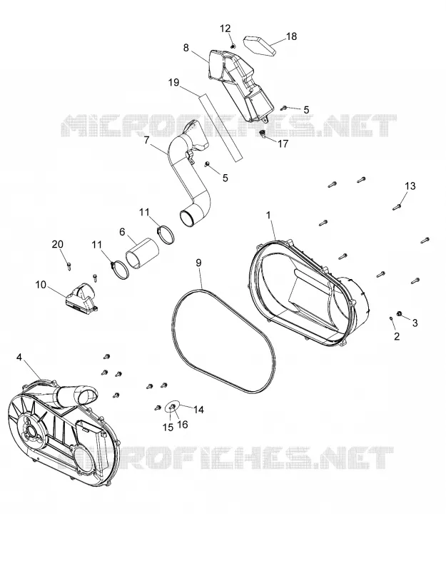 ANTRIEB, CLUTCH COVER AND DUCTING