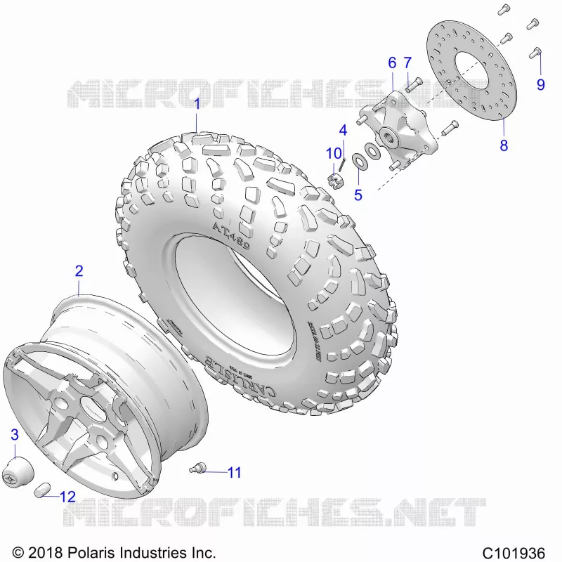 WHEELS, FRONT TIRE AND BRAKE DISC