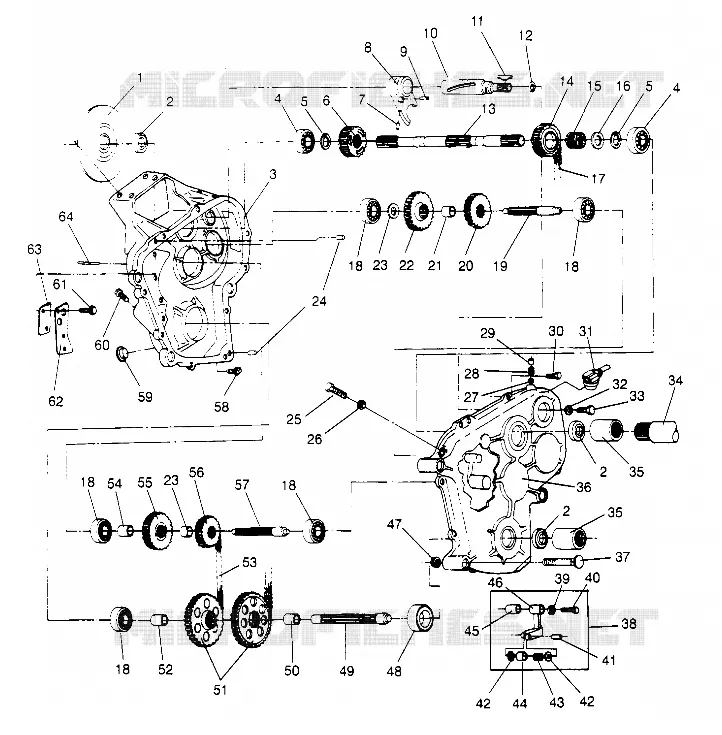 GETRIEBEGEHÄUSE ASSEMBLY WIDETRAK GT 0952061 and  EUROPEAN WIDETRAK GT E952061 (4928962896B005)