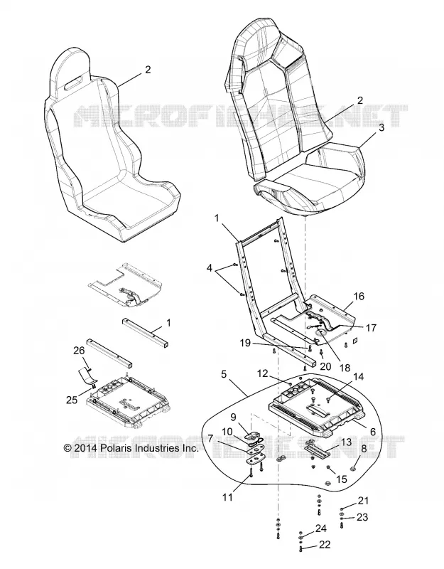 SITZ ASM. AND SLIDER
