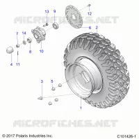 RADS, FRONT TIRE AND BRAKE DISK
