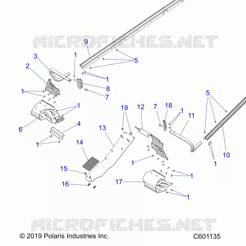 CHASSIS, CLUTCH GUARD, FOOTRESTS, TUNNEL GRIPS
