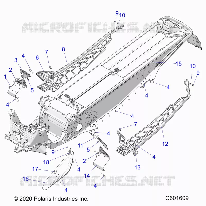 CHASSIS, CLUTCH GUARD, FOOTRESTS, AND RUNNINGBOARDS