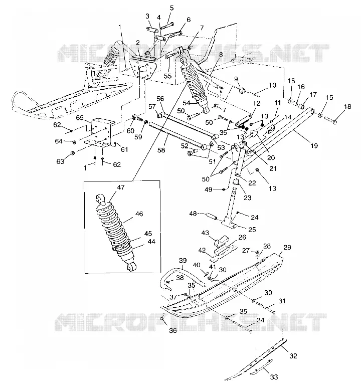 FRONT SUSPENSION AND SKI