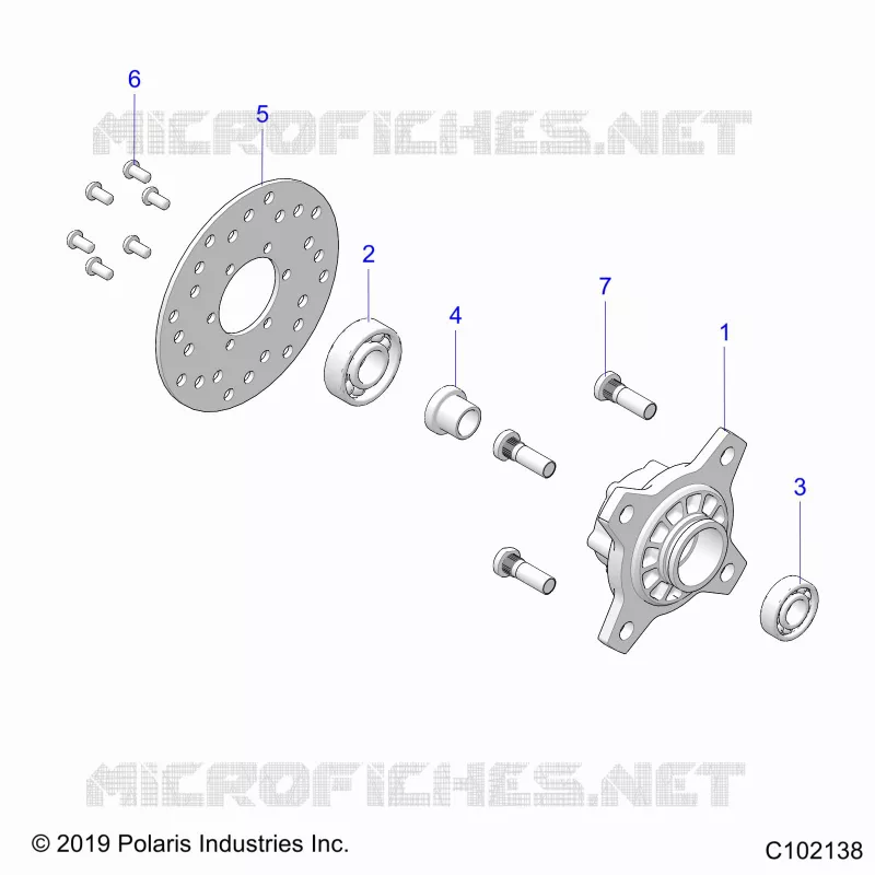 RADS, FRONT HUB AND BRAKE DISK