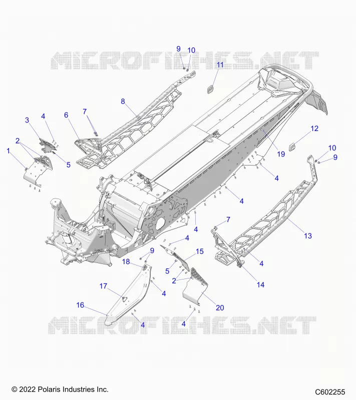 CHASSIS, CLUTCH GUARD, FOOTRESTS, AND RUNNINGBOARDS 129