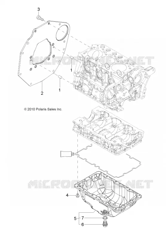 MOTOR, MOUNTING FLANGE AND ÖLWANNE