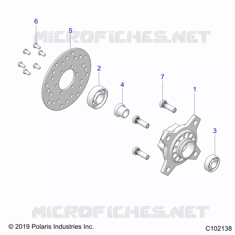 RADS, FRONT HUB AND BRAKE DISK