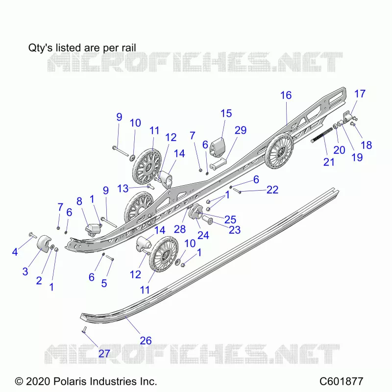 SUSPENSION, RAIL BEAM LH/RH ALL OPTIONEN