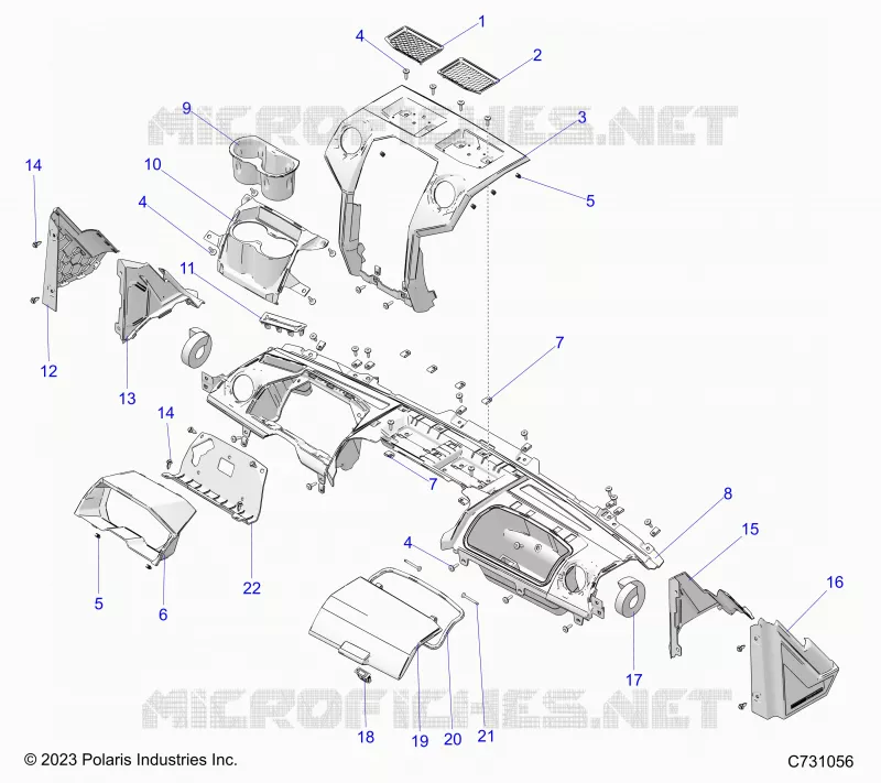 INSTRUMENTENTAFEL, UPPER AND A-PILLERS