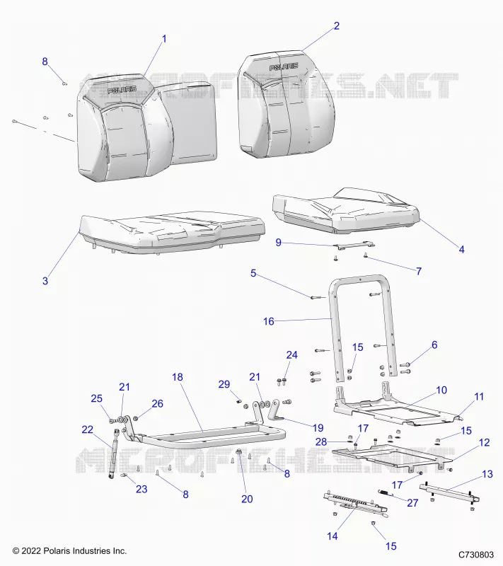 SITZ ASM. AND SLIDER
