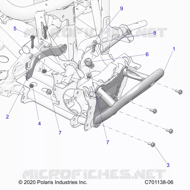 CHASSIS, FRONT GEARCASE AND BUMPER VORNE