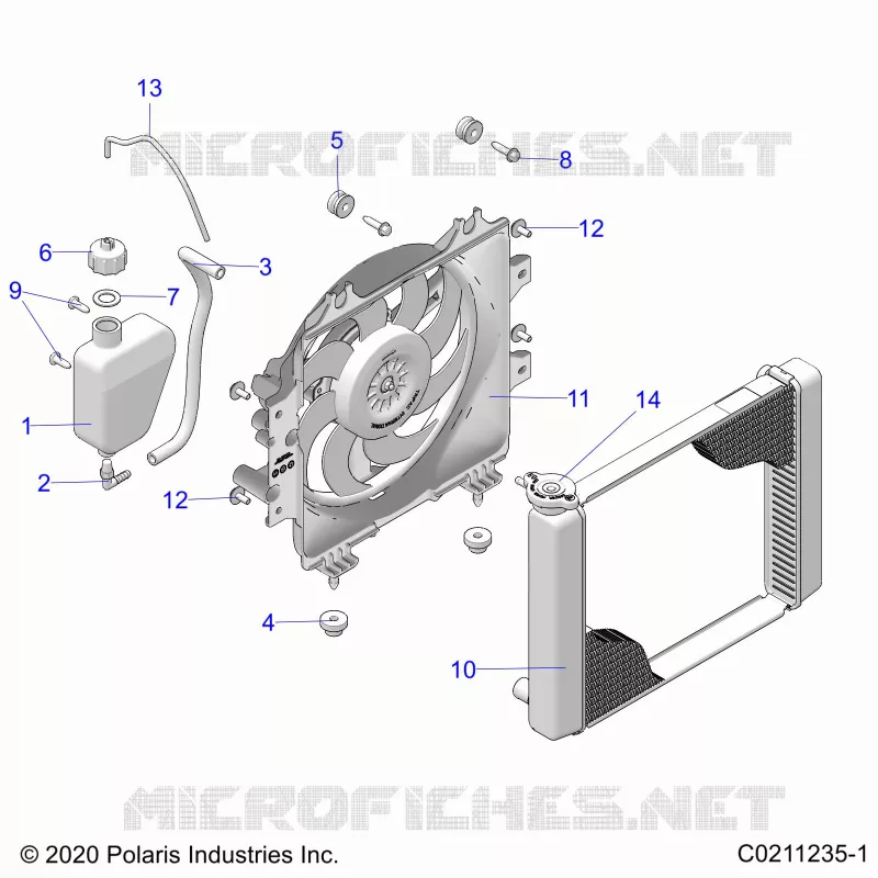 ENGINE, KÃŒHLSYSTEM, RADIATOR, FAN & OVERFLOW BOTTLE
