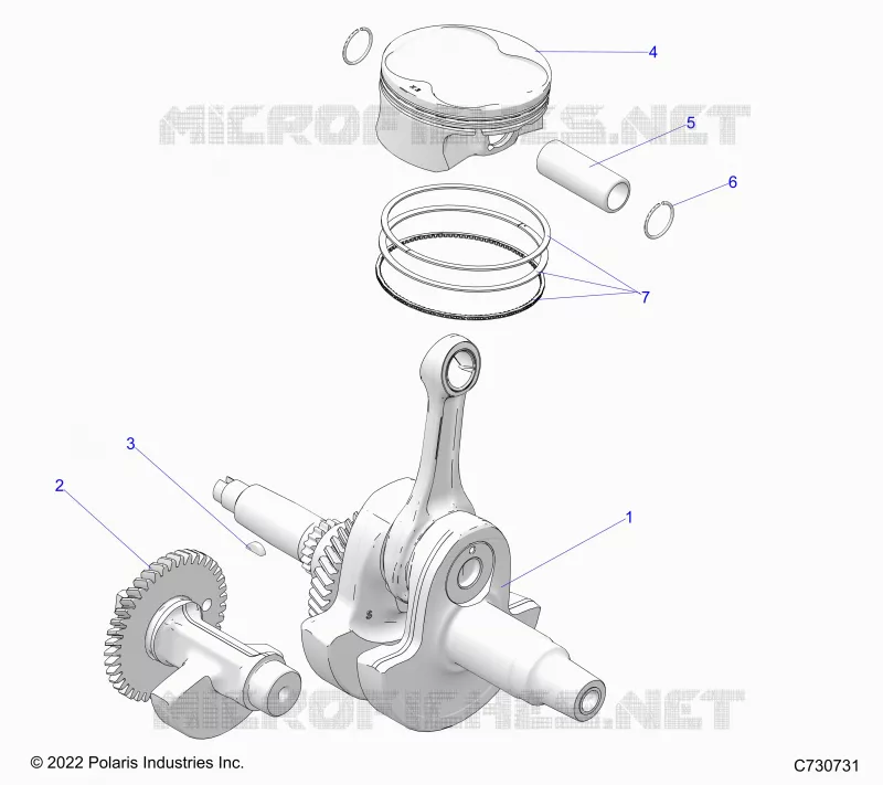 ENGINE, KURBELWELLE, PISTON AND BALANCE SHAFT