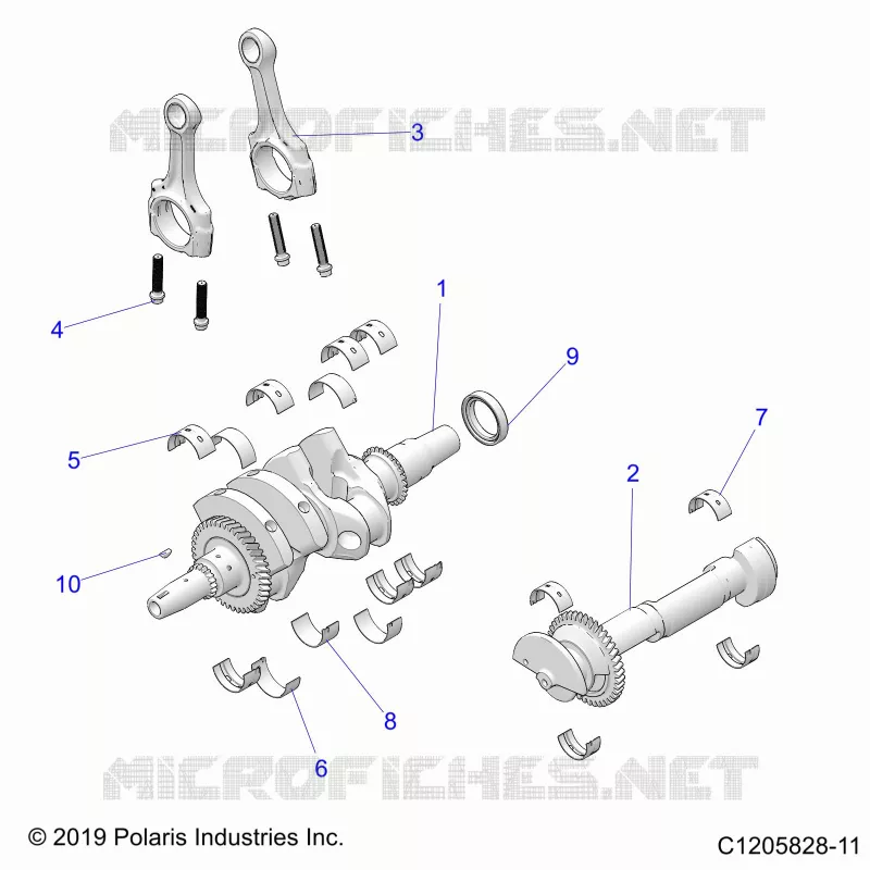 ENGINE, KURBELWELLE AND BEARINGS