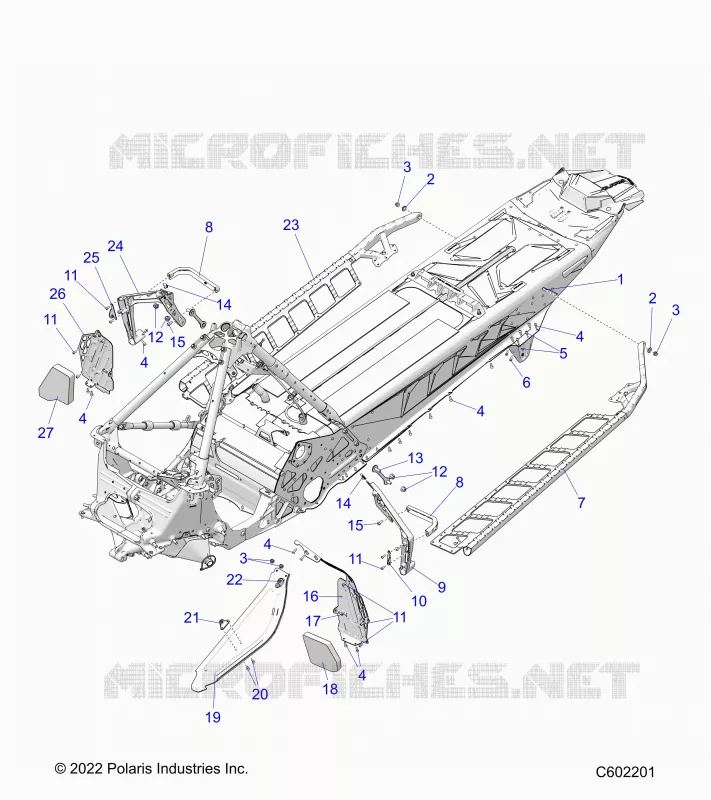 CHASSIS, CLUTCH GUARD, FOOTRESTS, AND RUNNING BOARDS