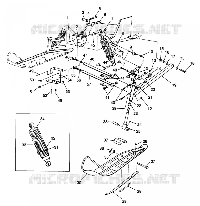 FRONT SUSPENSION  AND SKI 500 EFI 0973774 (4938423842A013)