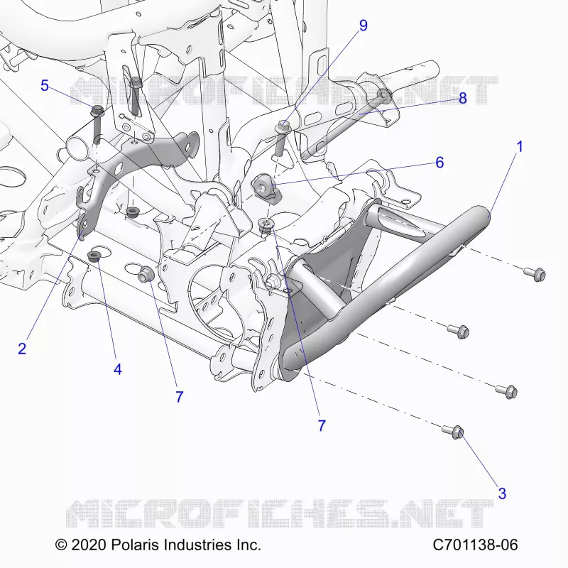 CHASSIS, MOUNTING, FRONT GEARCASE AND BUMPER VORNE