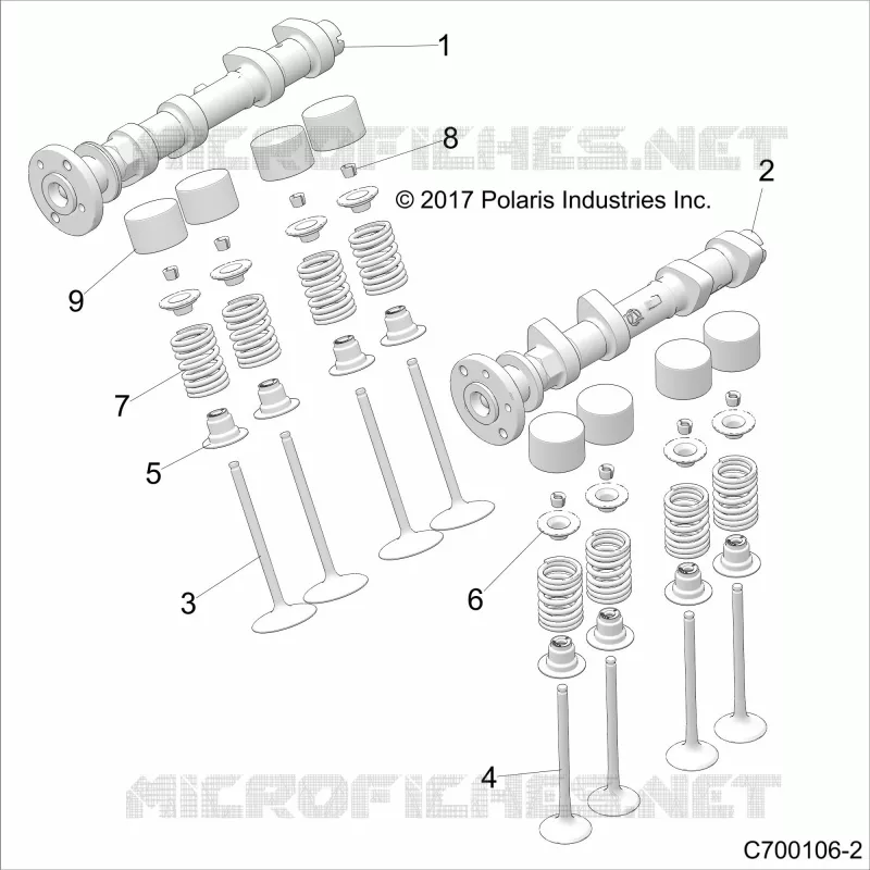 MOTOR, CAM SHAFTS AND VALVES