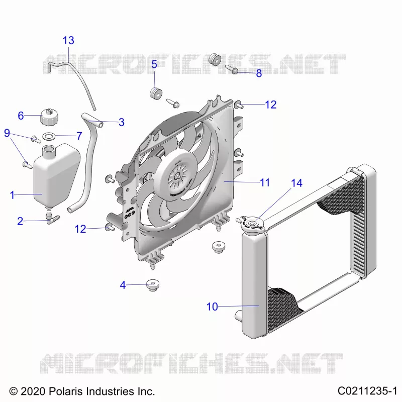 ENGINE, KÃŒHLSYSTEM, RADIATOR, FAN & OVERFLOW BOTTLE