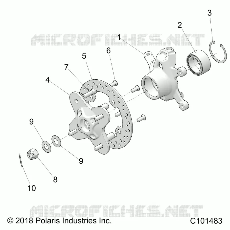 FRONT SUSPENSION HUB AND STEERING KNUCKLE- A23SGE95PN (C101483)