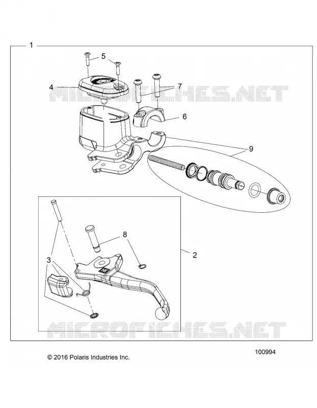 VORDERBREMSE BRAKE LEVER AND MASTER CYLINDER (FROM 7/24/16)