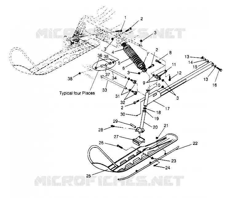 FRONT SUSPENSION AND SKI LITE GT 0953133 AND  EUROPEAN LITE GT E953133 (4928922892B001)