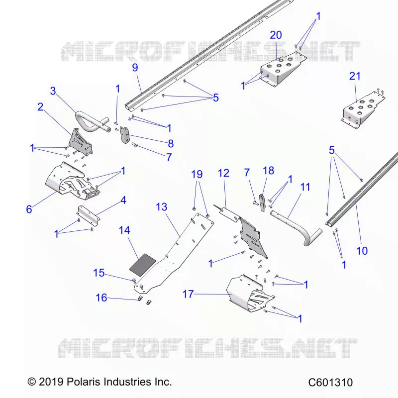 CHASSIS, CLUTCH GUARD, FOOTRESTS, TUNNEL GRIPS