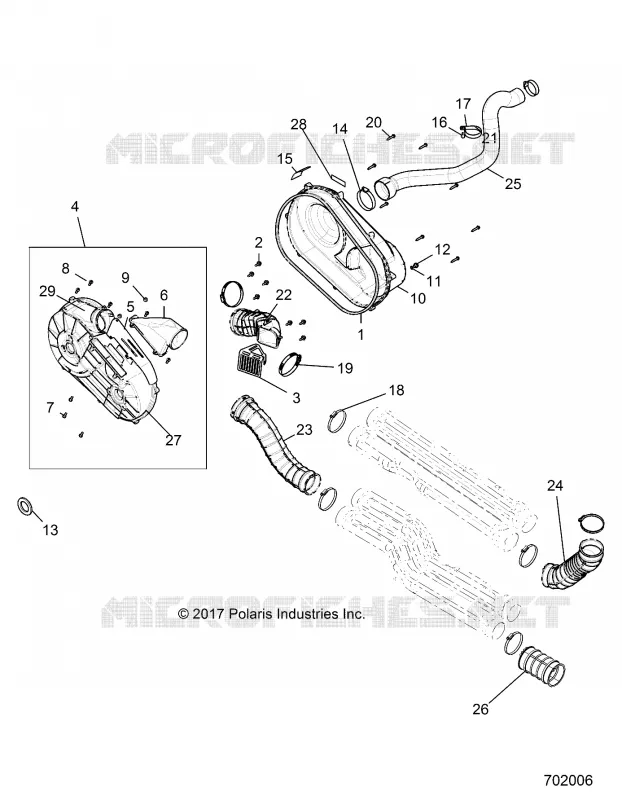 DRIVE TRAIN, CLUTCH COVER AND DUCTING