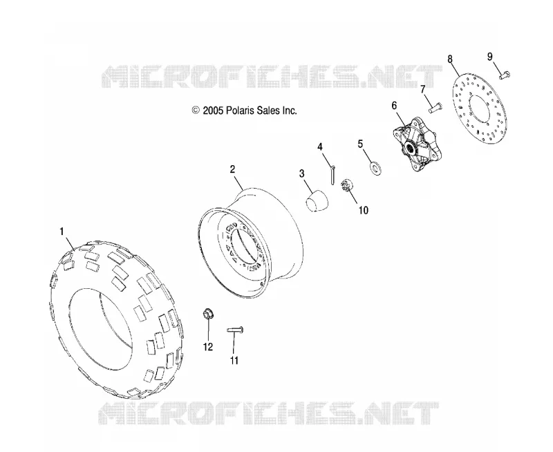 RADS, FRONT TIRE AND BRAKE DISC