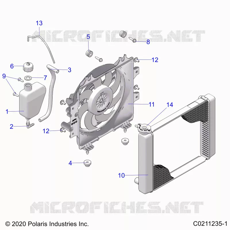 ENGINE, KÃŒHLSYSTEM, RADIATOR, FAN & OVERFLOW BOTTLE