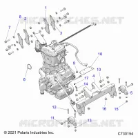 ENGINE, ÃŒBERTRAGUNG MOUNTING & LONG BLOCK- R23M4U57B4/B9 (C730154)