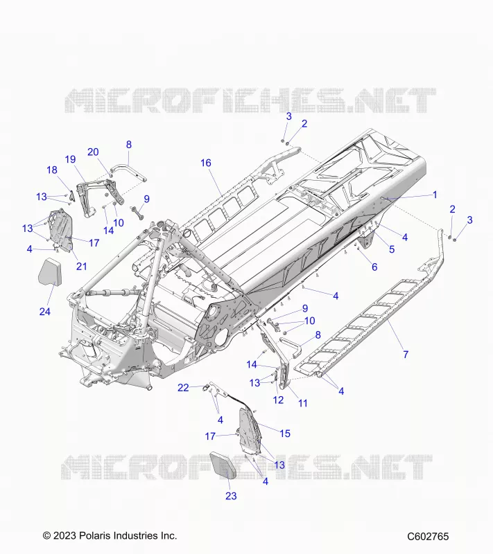 CHASSIS, CLUTCH GUARD,  FOOTRESTS, AND RUNNING BOARDS