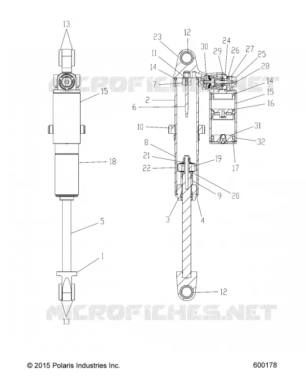 HINTER TRACK SHOCK, HI LO ADJ. (7044383)