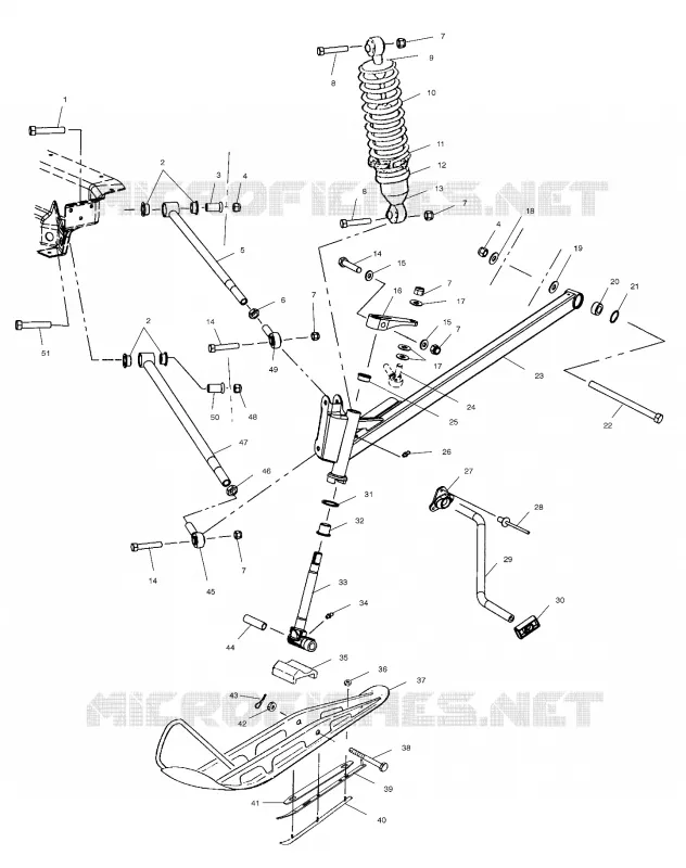 FRONT SUSPENSION AND SKI