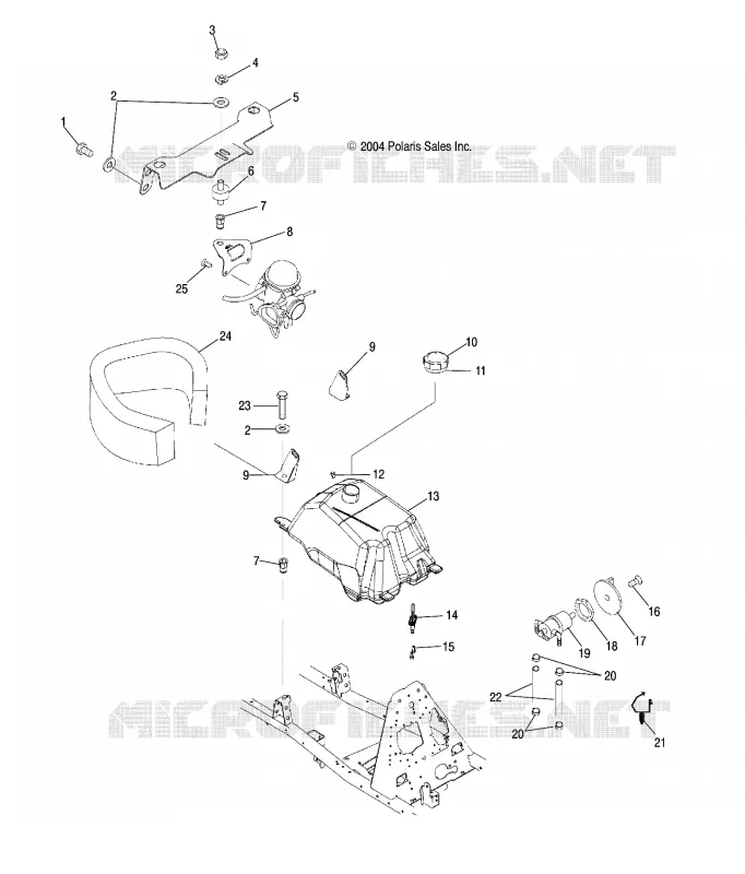 TREIBSTOFF TANK AND VERGASER MOUNTING
