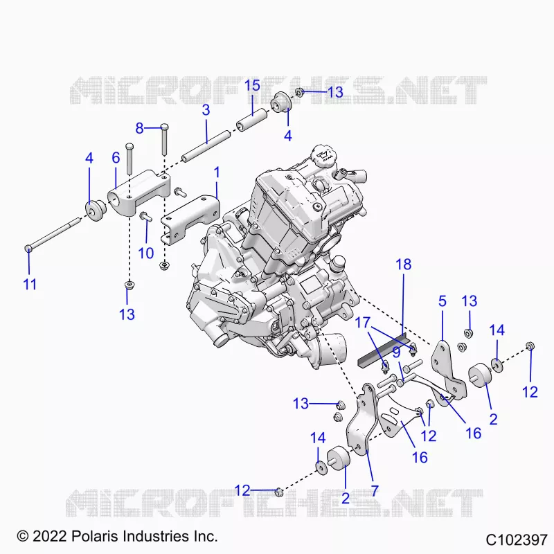 MOTOR, MOUNTING & LONG BLOCK- A24SEA50B1/B3 (C102397)