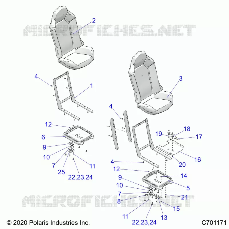 SITZ ASM. AND SLIDER
