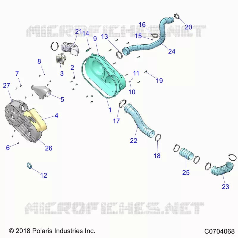 DRIVE TRAIN, CLUTCH COVER AND DUCTING
