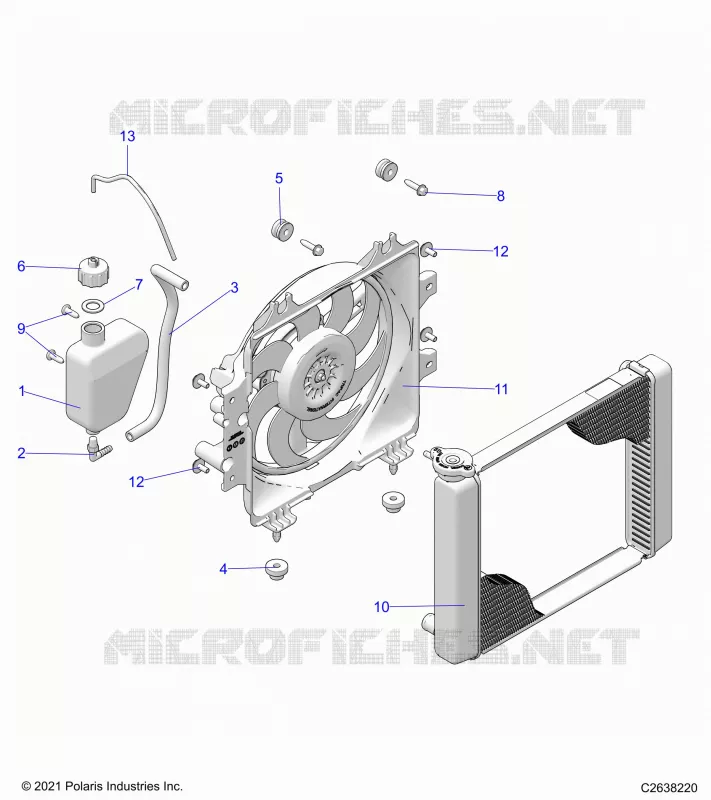 ENGINE, KÃŒHLSYSTEM, RADIATOR, FAN & OVERFLOW BOTTLE