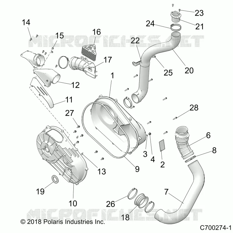 DRIVE TRAIN, CLUTCH COVER AND DUCTING
