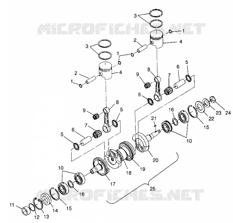 KURBELWELLE   KOLBEN SL 700 B974071, INTL. SL 700 I974071, SL 700 DELUXE B97 (4940874087C010)