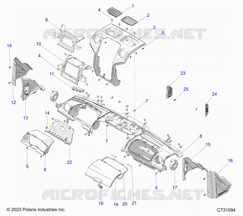 INSTRUMENTENTAFEL, UPPER AND A-PILLERS