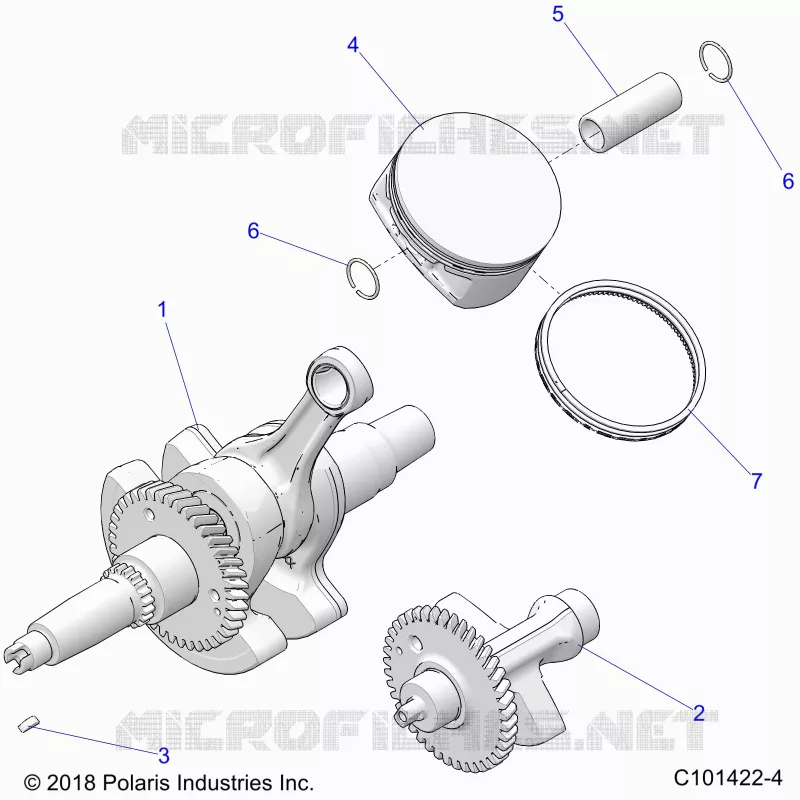 ENGINE, KURBELWELLE, PISTON AND BALANCE SHAFT