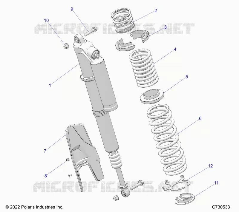 SUSPENSION, REAR SHOCK MOUNTING, STANDARD/PREMIUM