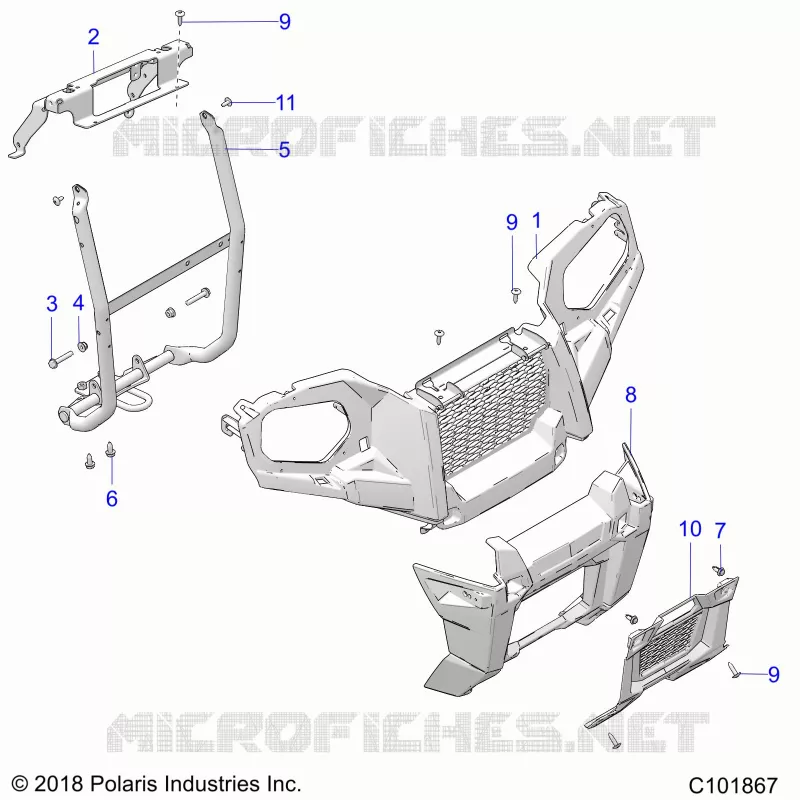 FRONTSTOSSSTANGE AND MOUNTING