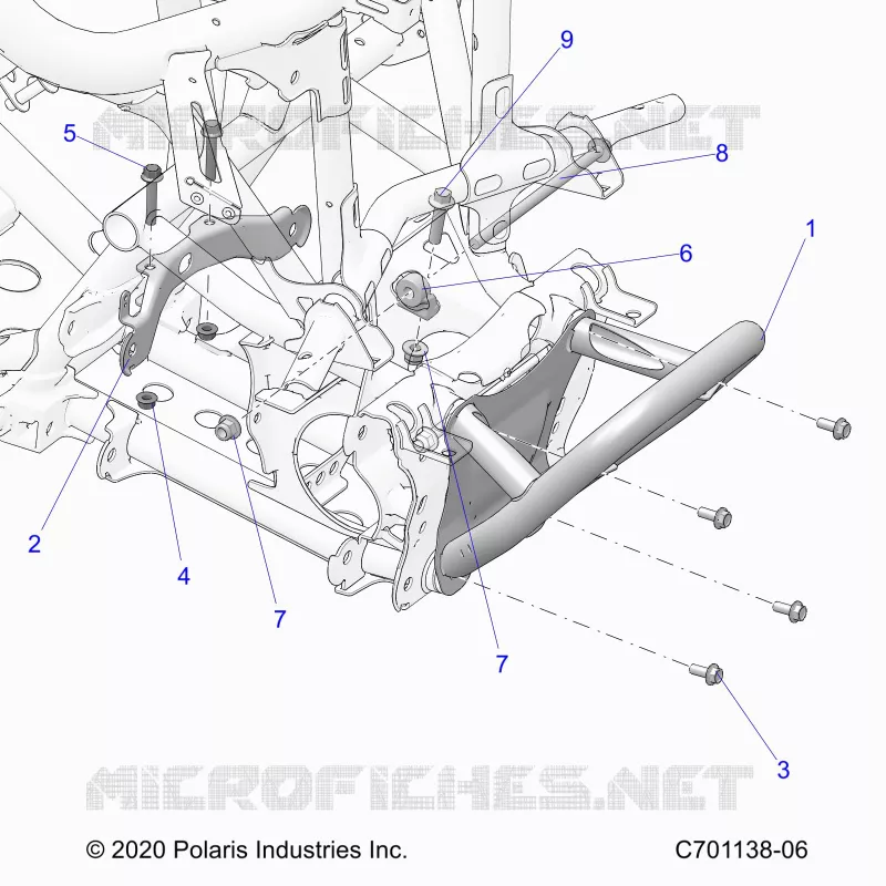 CHASSIS, FRONT GEARCASE AND BUMPER VORNE