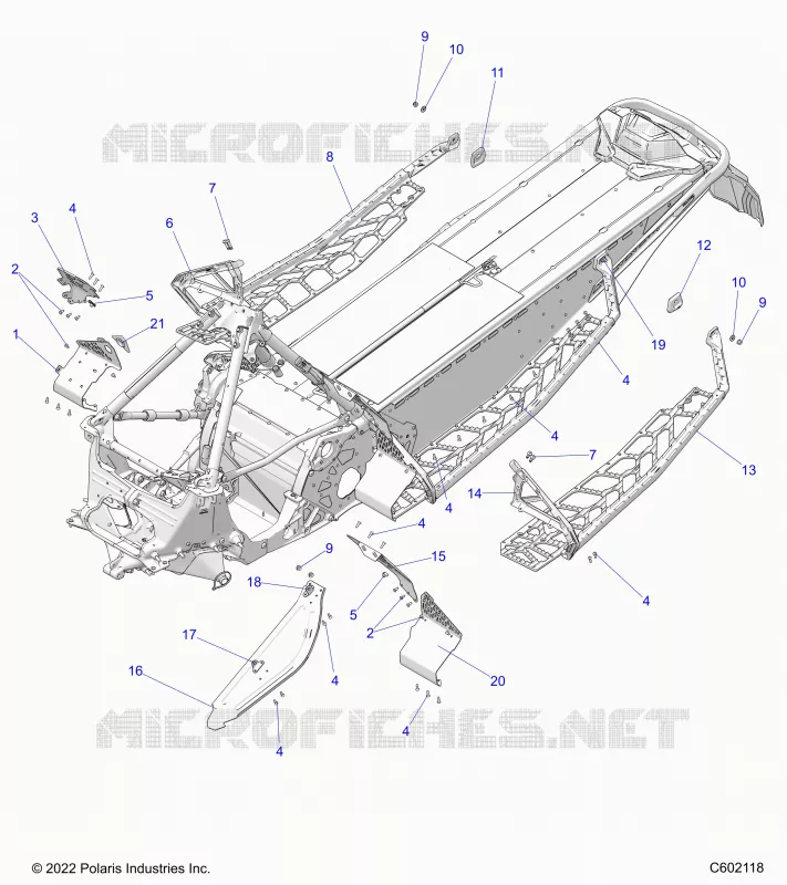 CHASSIS, CLUTCH GUARD, FOOTRESTS, AND RUNNINGBOARDS